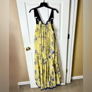 Free People Yellow and Blue Jungle Patterned Dress